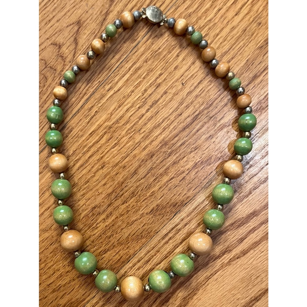 Vintage Wooden Bead Necklace